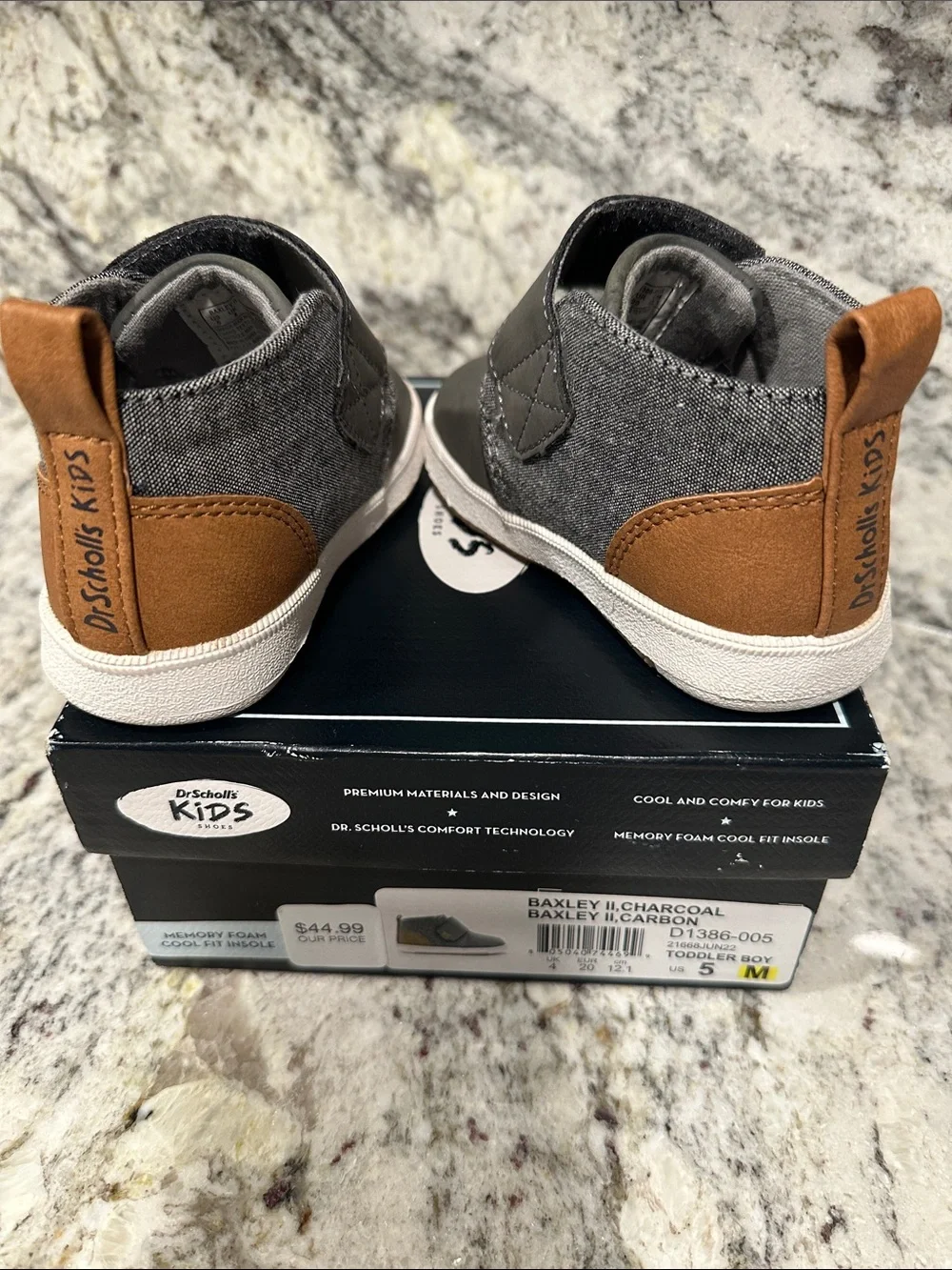 Dr. Scholl's Kids Gray and Tan Velcro Sneaker Boots